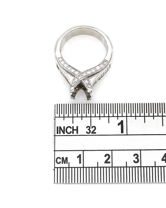 Mixed Cut Diamond Ring Mounting in 18K White Gold